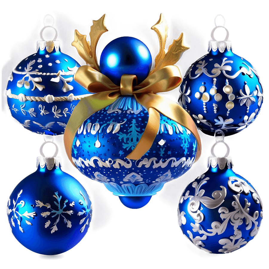 Light Blue Christmas Ornament PNG 06232024