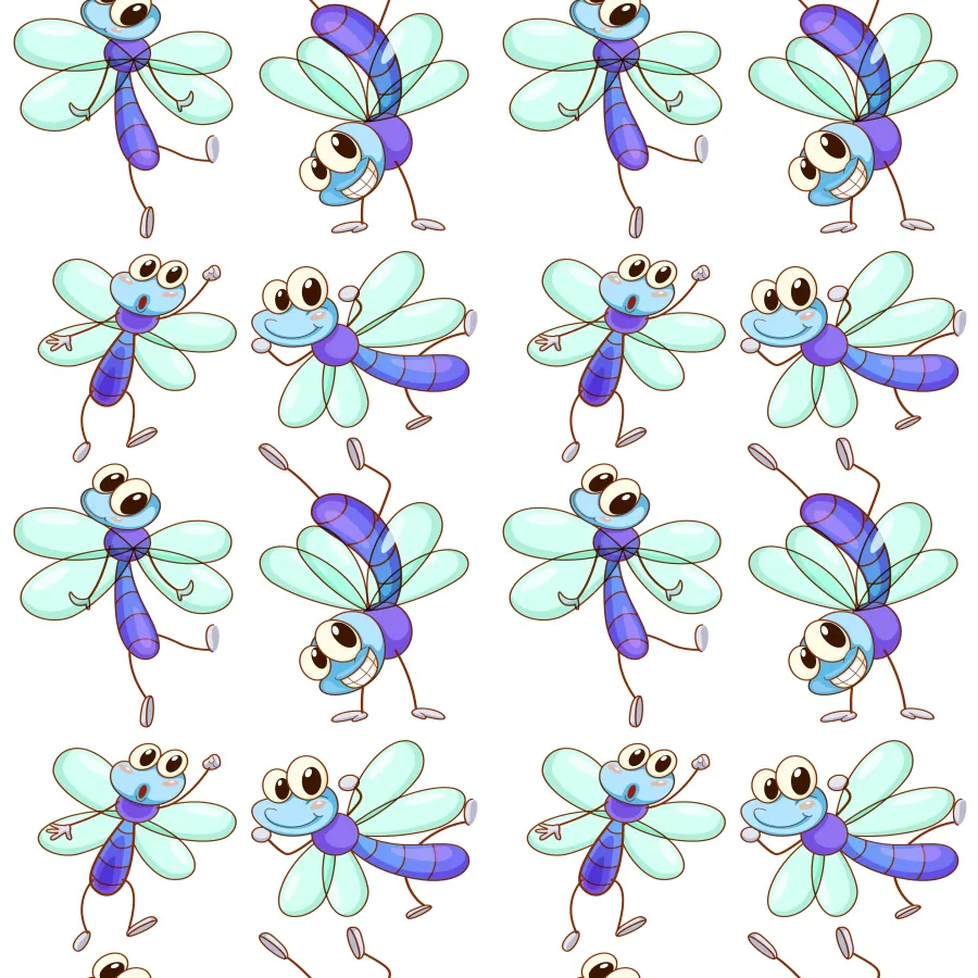 Dragonfly Cartoon Pattern wallpaper