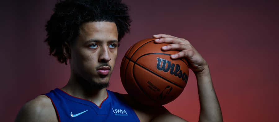 Retrato de Jogador de Basquete com Bola
