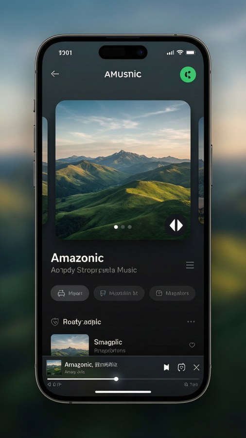 Amazon Music app interface on phone with playlist art.