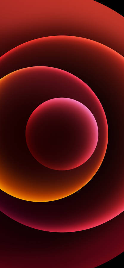 Download Apple Iphone Default Red Spheres Wallpaper | Wallpapers.com