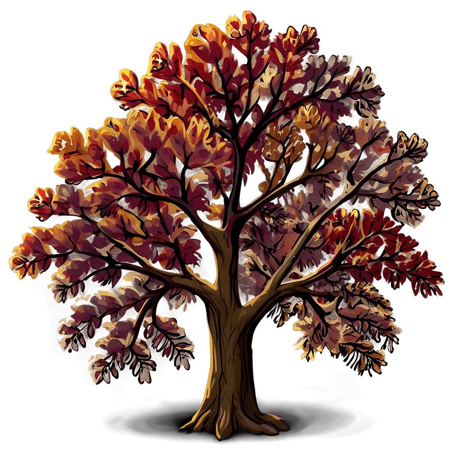 Cartoon Tree in Autumn PNG tse