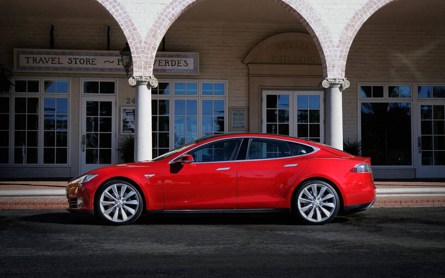 Preview wallpaper tesla, model s, tesla model s, red, stylish