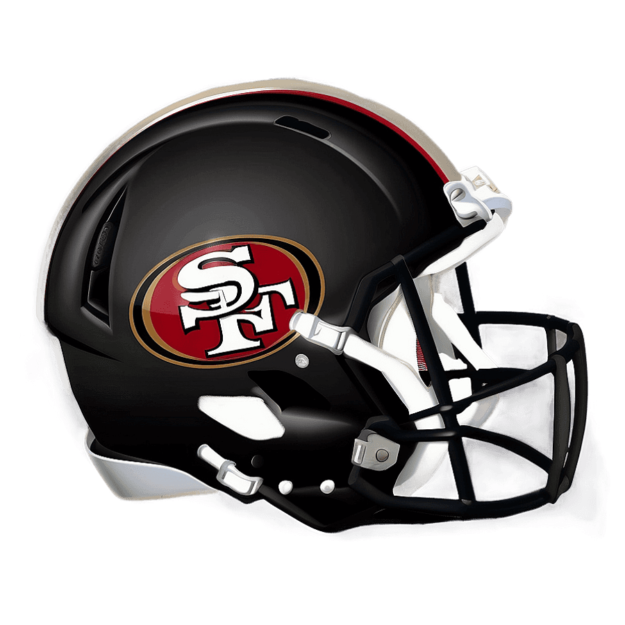 49ers Helmet Illustration PNG hrx