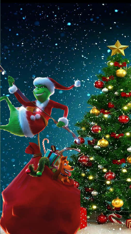 Grinch e il Cane nella Celebrazione di Natale