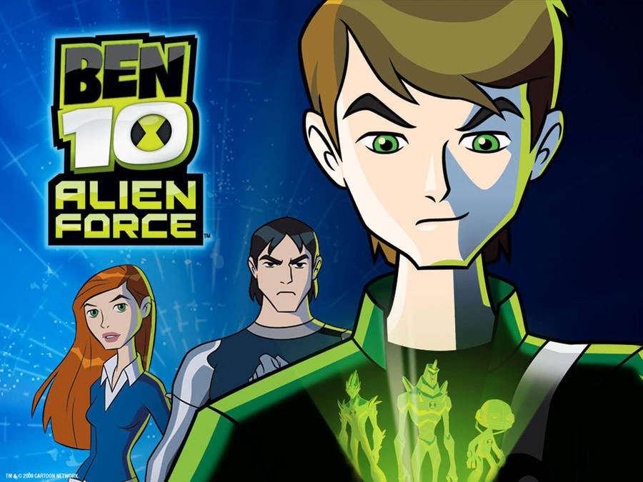 Teenage Ben 10 Omnitrix Med Gwen Og Kevin Wallpaper