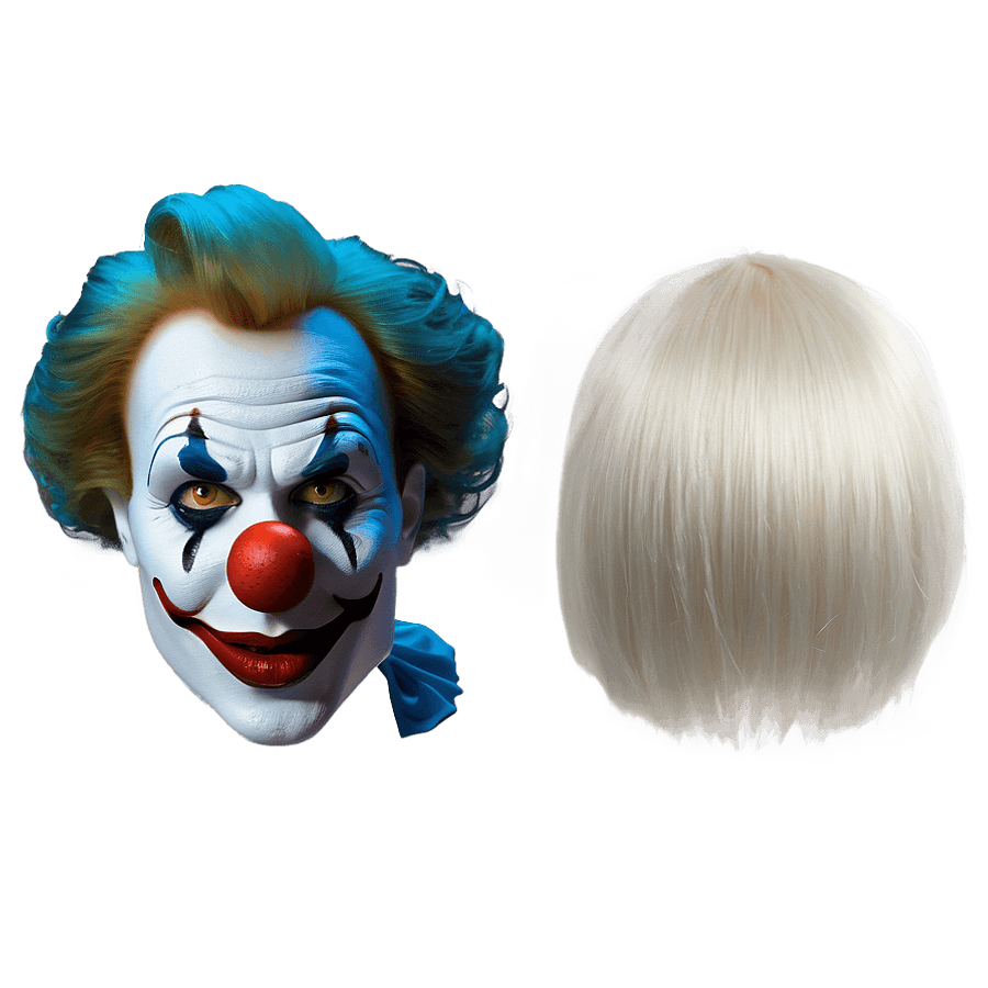 White Clown Hair PNG 05262024