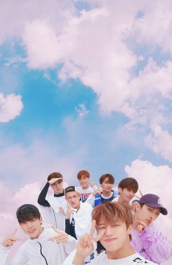 Download Ateez Cloudy Background Wallpaper | Wallpapers.com