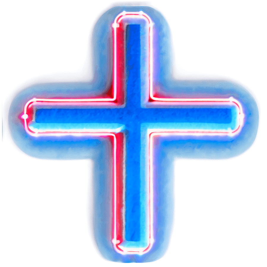 Neon Blue Cross Art PNG jnc73