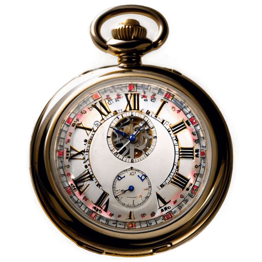 Dual Time Pocket Watch PNG 69