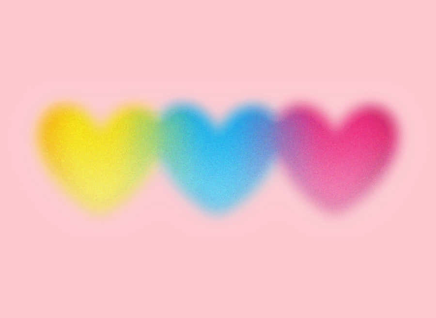 Bunte Herz-Auren auf pinkem Hintergrund