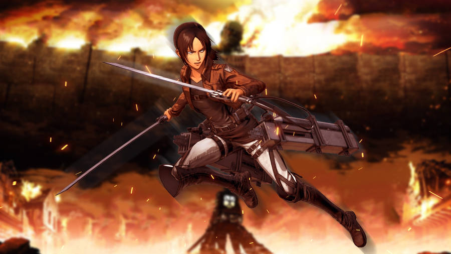 Download Attack On Titan 4k Fiery Ymir Wallpaper | Wallpapers.com