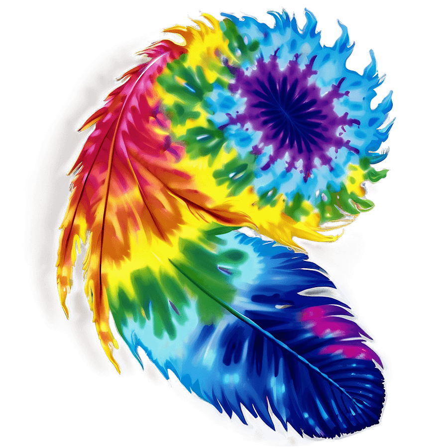 Tie Dye Feather PNG rve25
