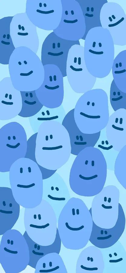 Blue Smiley Face Pattern Background