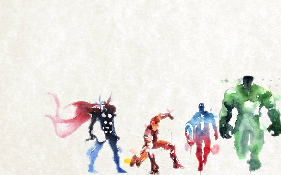 Download Avengers Watercolor Painting Desktop Wallpaper | Wallpapers.com