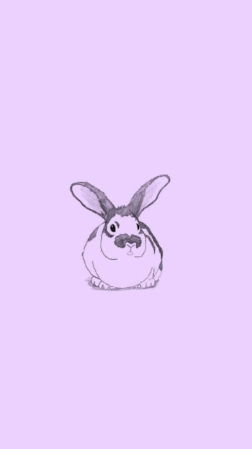 Esboço de Coelho com Fundo Lavanda