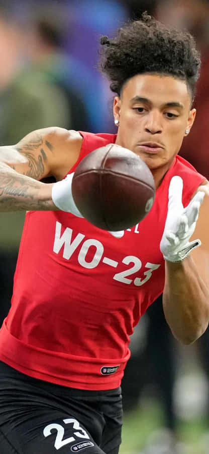 Fokussiertes Football-Catch-Training