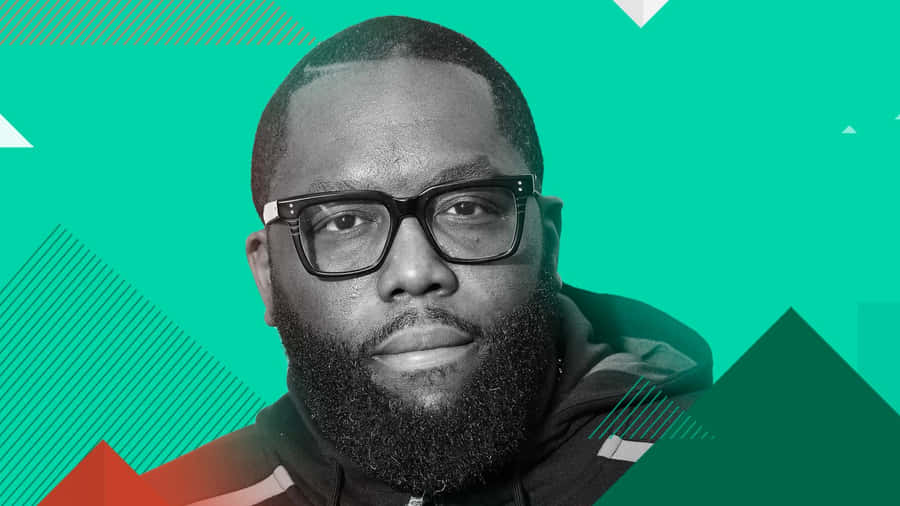 Killer Mike Porträtt Geometrisk Bakgrund