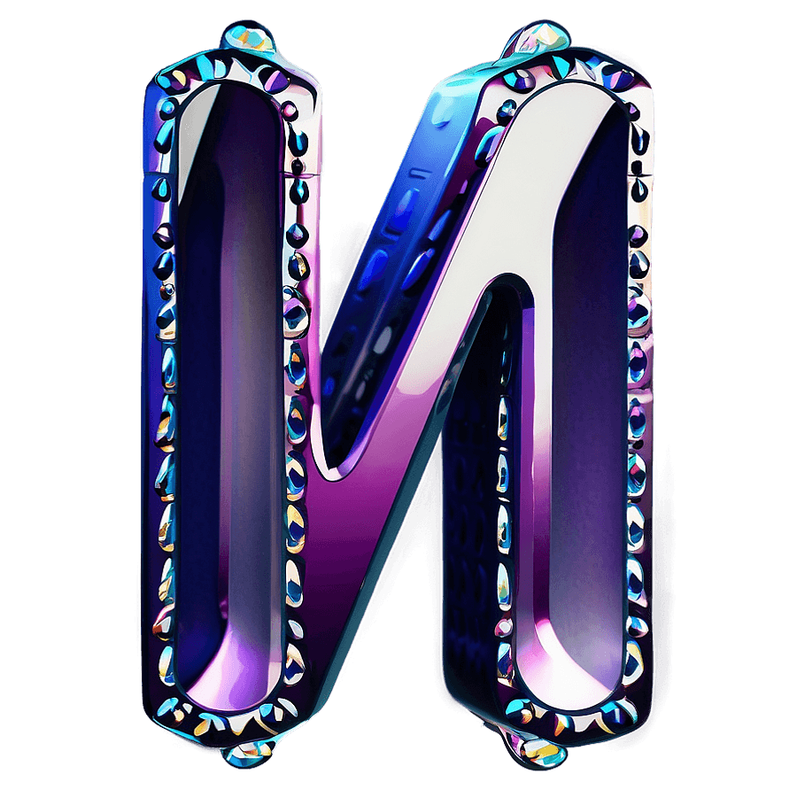 Sparkling Letter N Detail PNG xve72