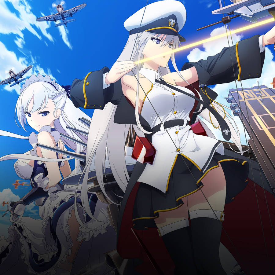 Download Azur Lane Enterprise And Belfast In Battle Wallpaper ...