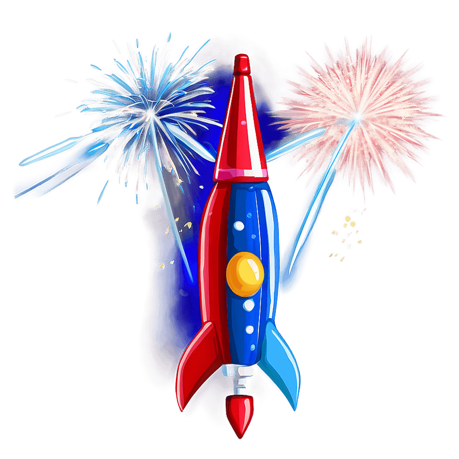 Blue Firework Rocket PNG qlk