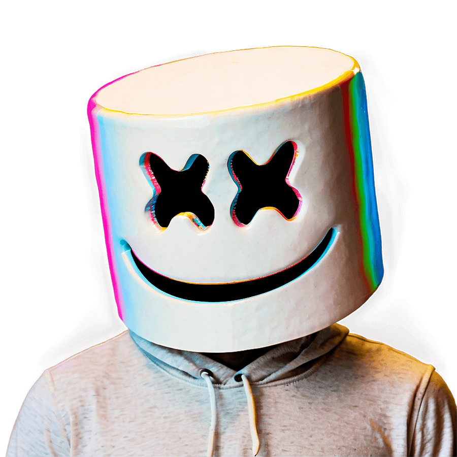 Glitch Art Marshmello Face PNG qhy