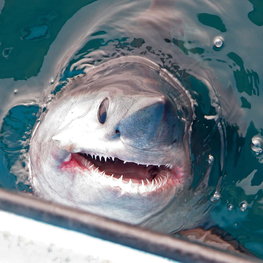 Porbeagle-Hai taucht aus dem Wasser auf