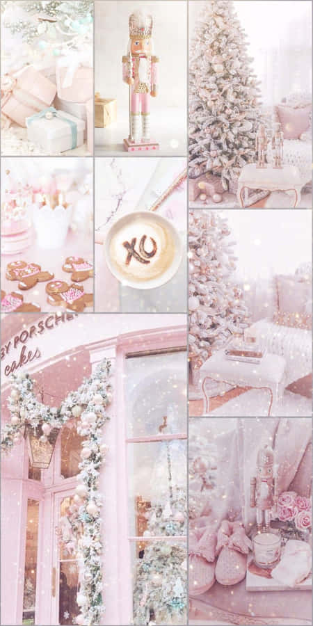 Collage Estetico di Natale Rosa