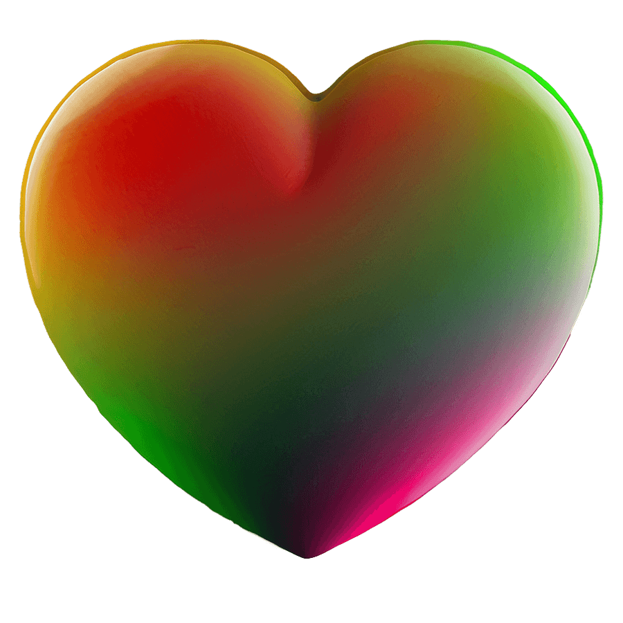Gradient Green Heart PNG 59