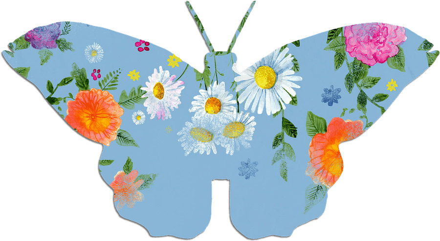 Floral Patterned Butterfly Illustration
