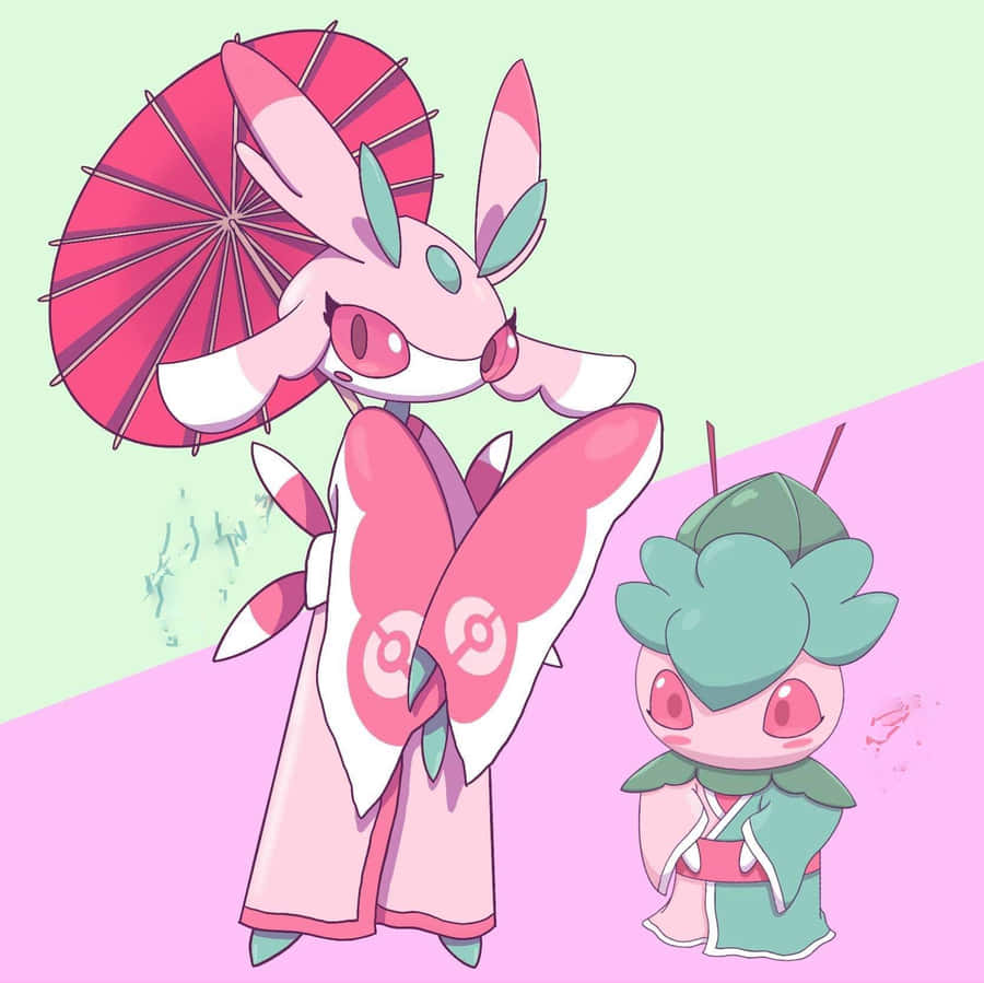 PokémonFomantis i en japansk kimono