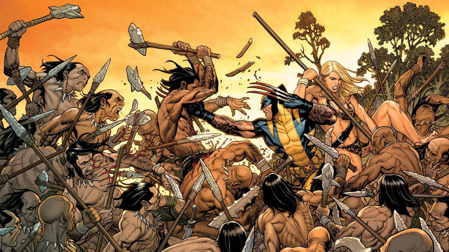 2560x1440Marvel Wolverine Shanna gegen Savage Land