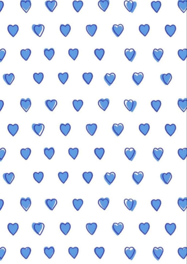 Fundo com Padrão de Corações Azuis