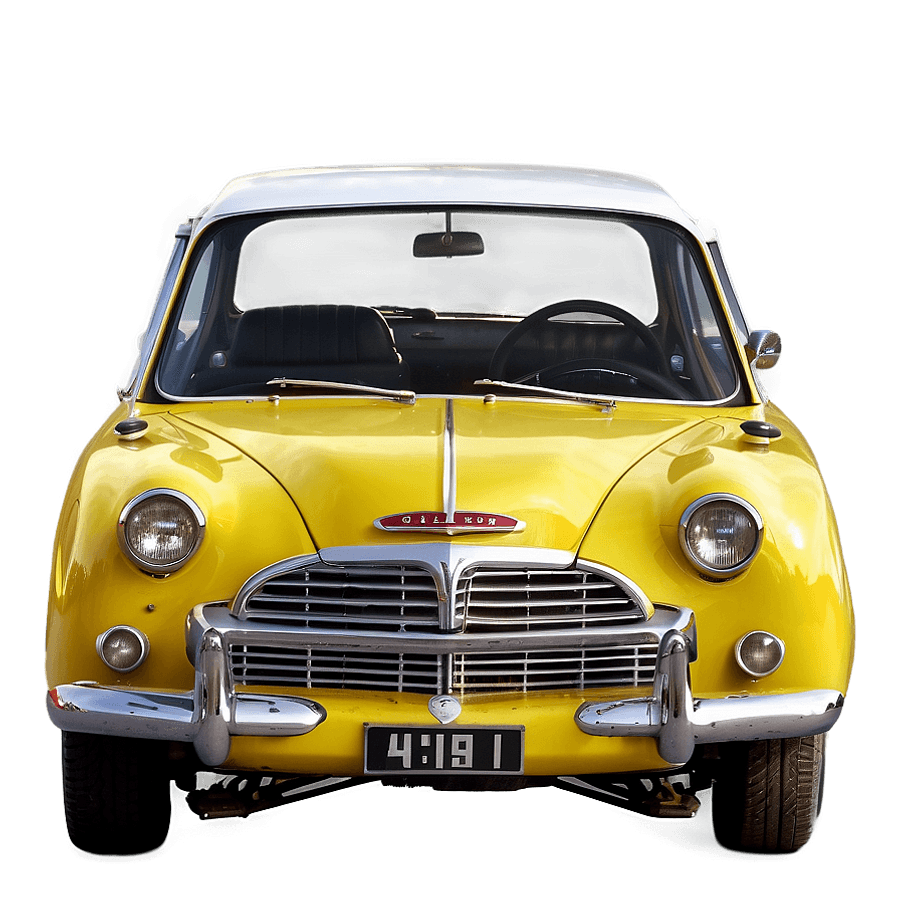 Vintage Yellow Car Image PNG 21