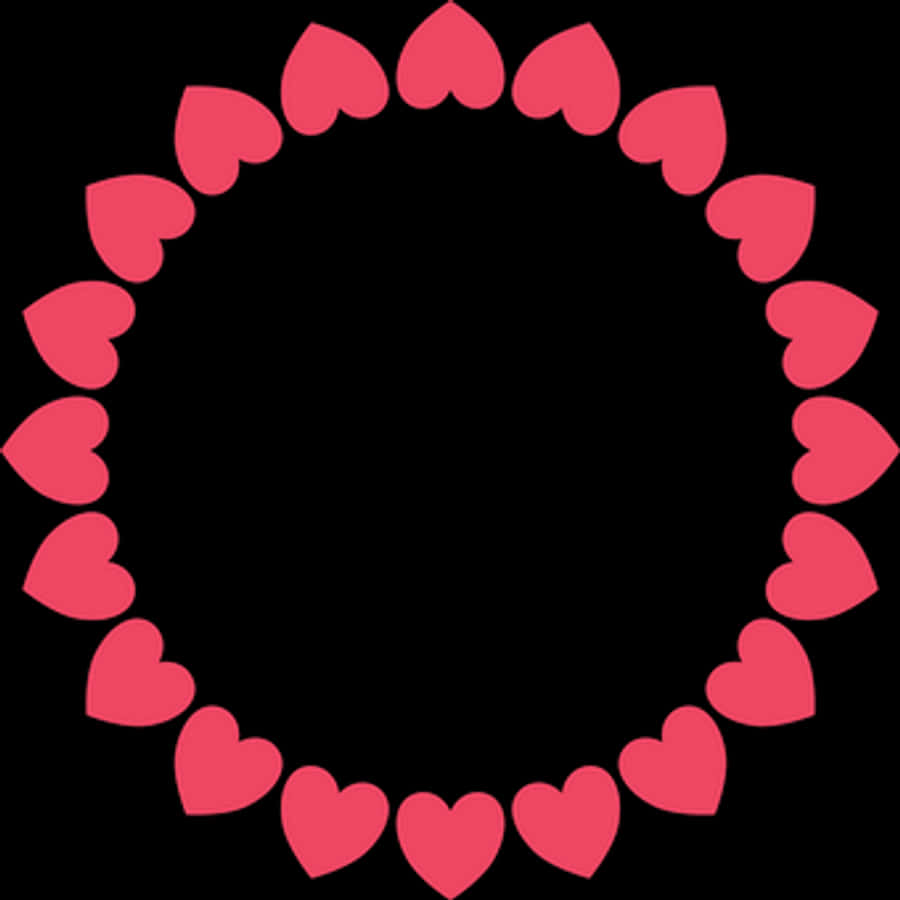 Heart Shaped Frameon Black Background