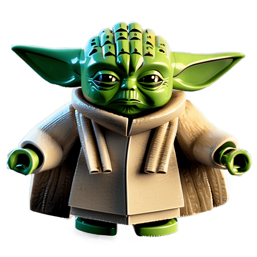Festive Lego Yoda Arrangement PNG 06282024