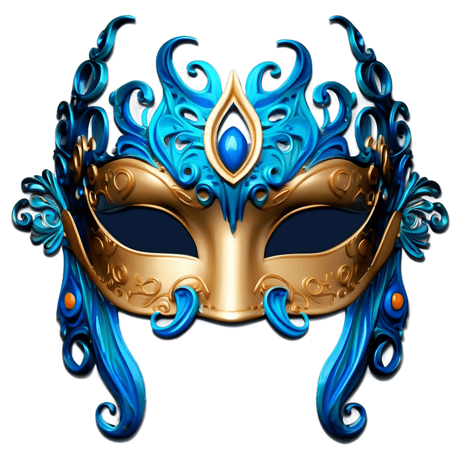 Ocean Inspired Masquerade Mask PNG 05262024