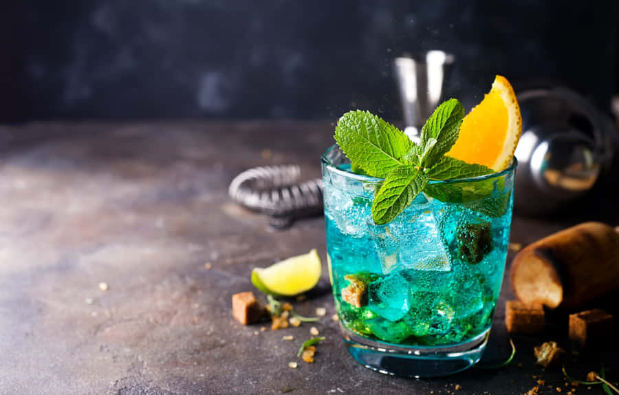 Cocktail af Blue Lagoon Blomster