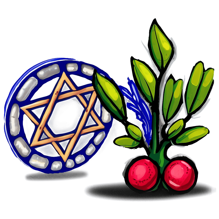 Star of David with Olive Branch PNG 05252024