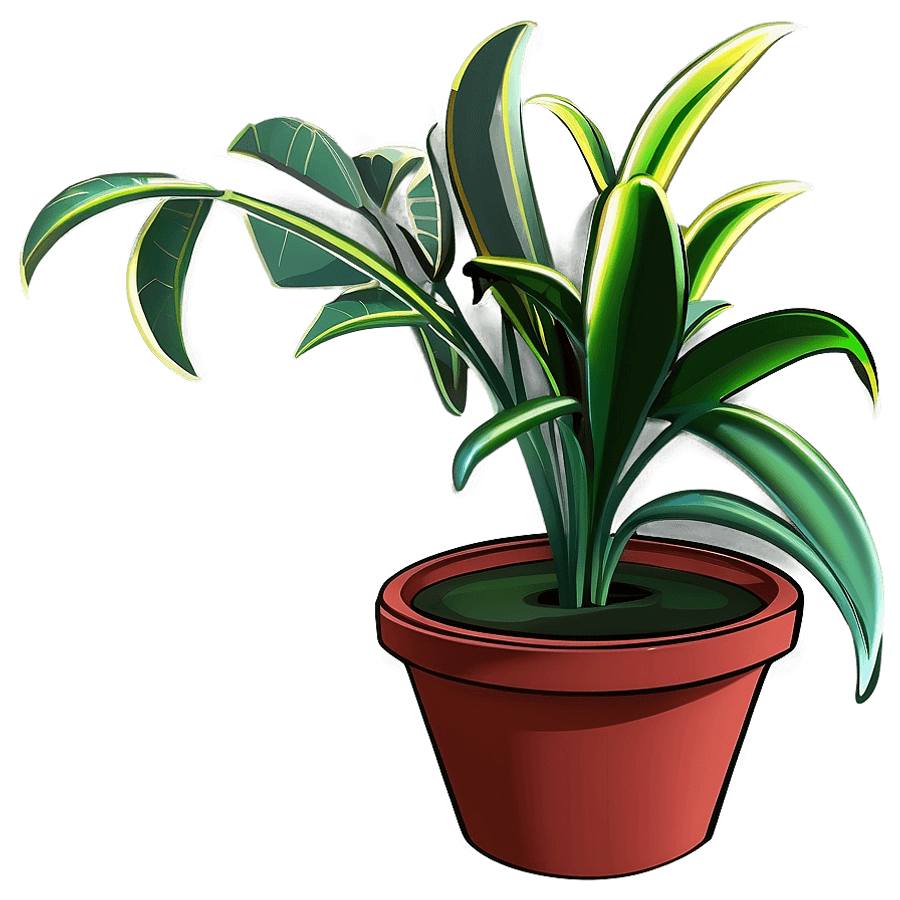 Cartoon Potted Plant PNG ayt
