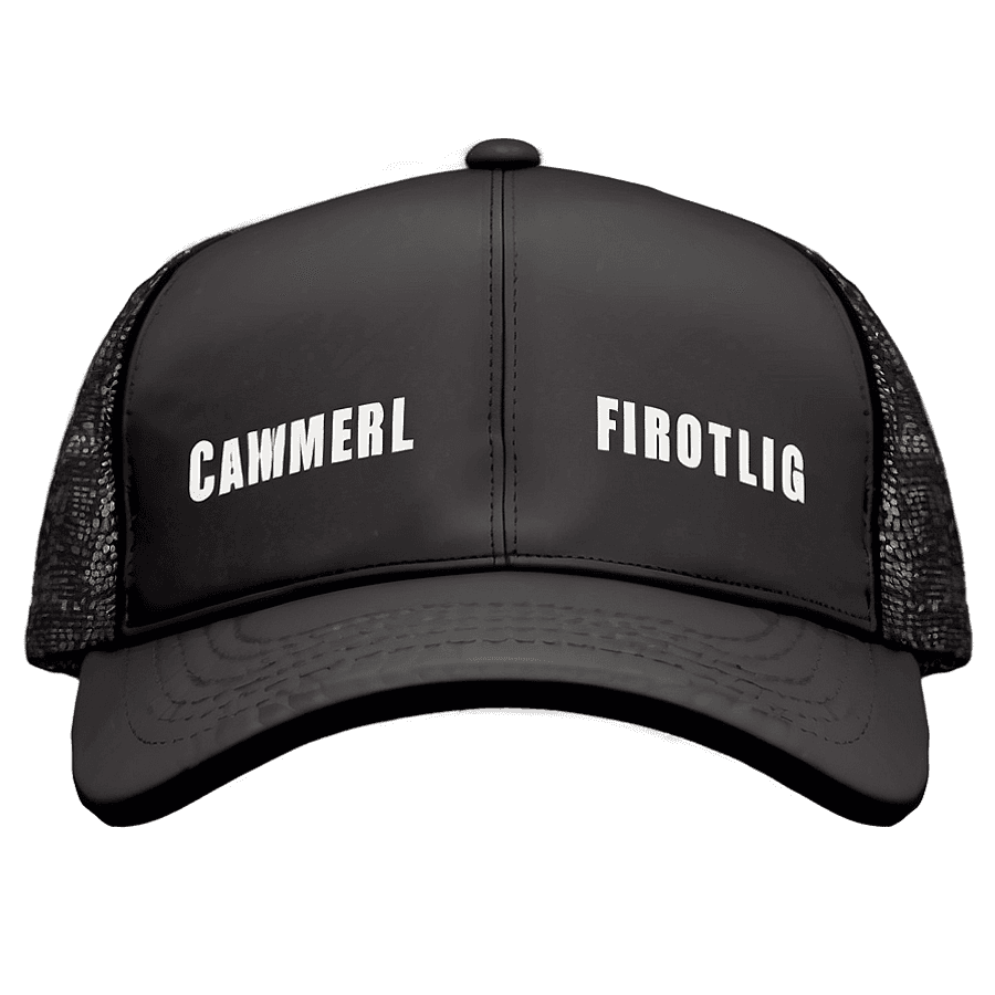 Black Trucker Hat Front View PNG wyi88