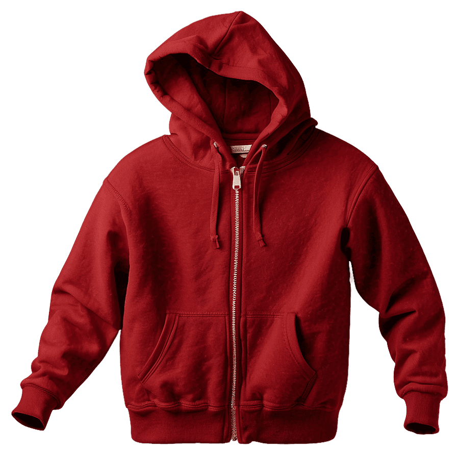 Red Zip Up Hoodie PNG 06292024