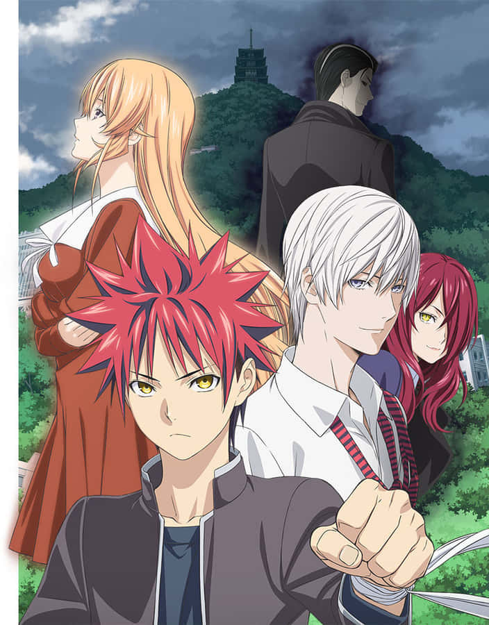 Gruppo di Maestri Culinarie Anime in Posizione