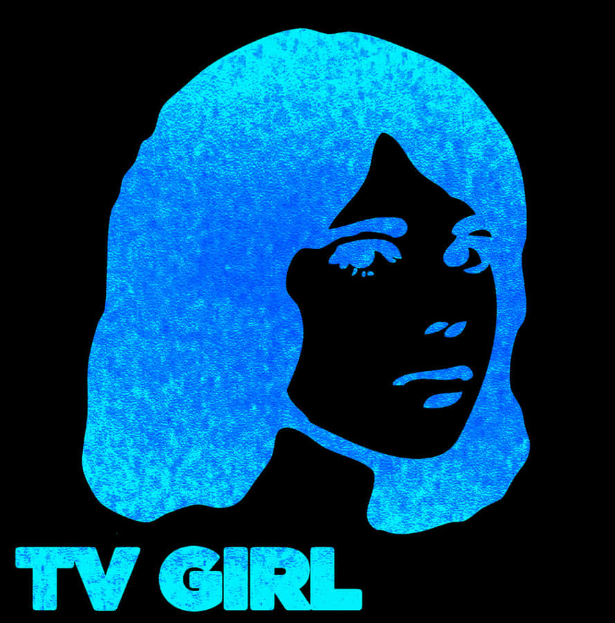 Arte da Silhueta Azul T V Girl