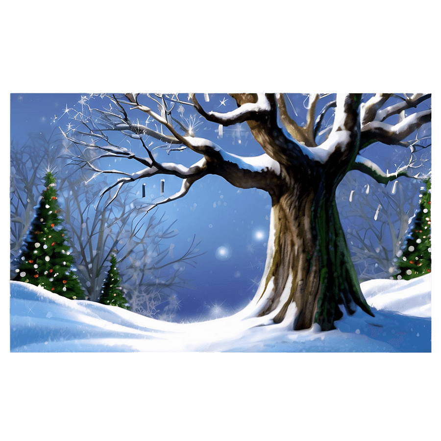 Enchanted Snowy Tree PNG 06212024