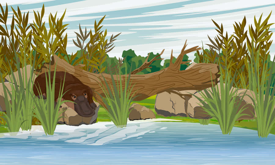 Ornitorrinco em Habitat Natural