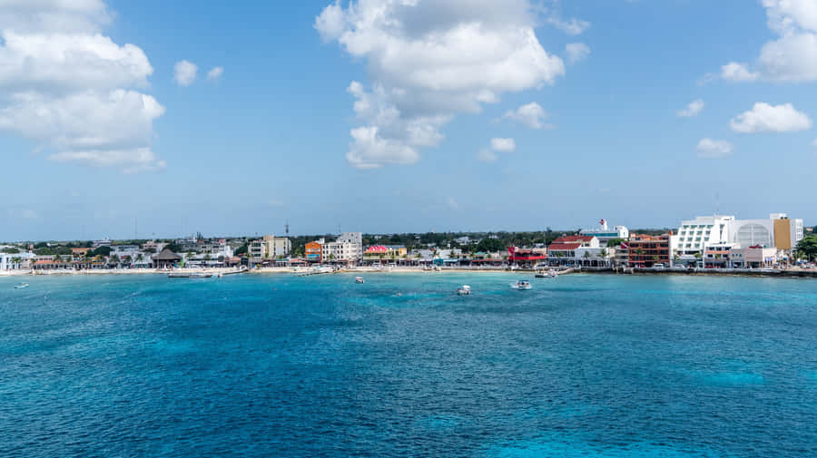 Forførendeudsigt over paradiset i Cancun, Mexico.