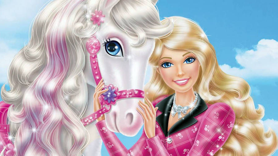 barbie with white horse