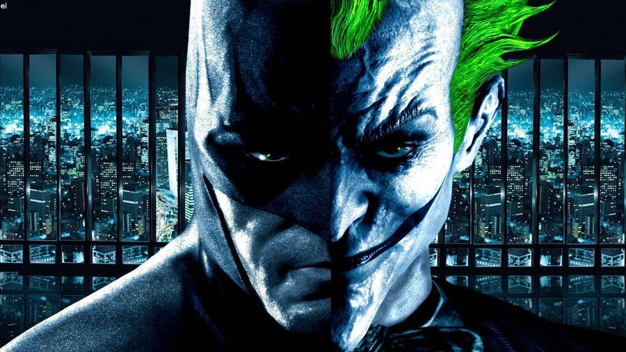 Download Batman And Joker Face Wallpaper Wallpapers Com