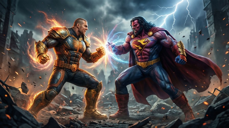 Justice Society fighting Vandal Savage